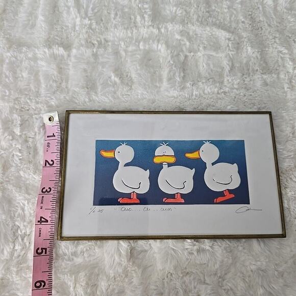 Duck Framed Art Prints Set of 3 Yellow White Baby Shower Nursery Room Bathroom - Picture 6 of 8